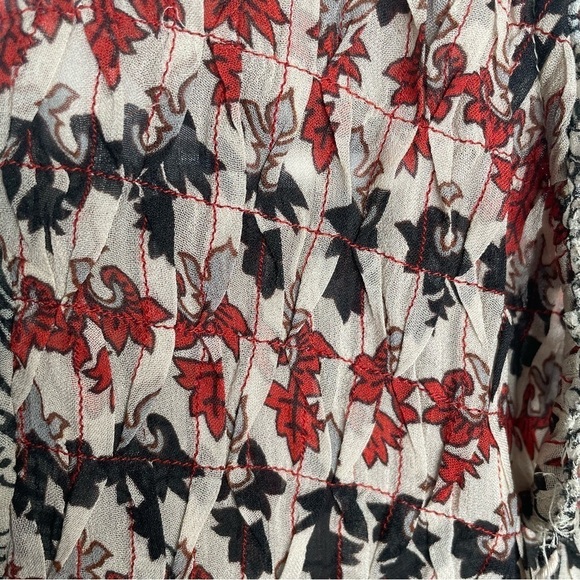 Sundance Smocked Adeliah Paisley Print Boho Top Missing Cami Oversized XS - Picture 10 of 12